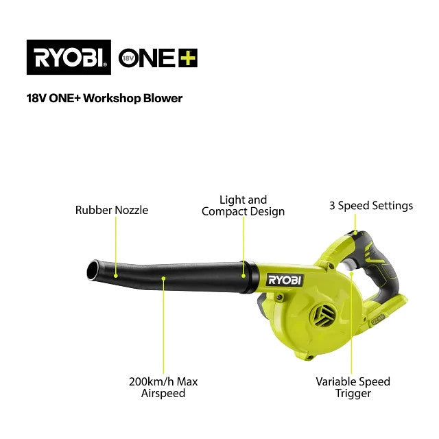 Ryobi ONE+ 18V 2 Piece Drill And Blower Kit 2.0Ah Battery Charger Kit Cordless
