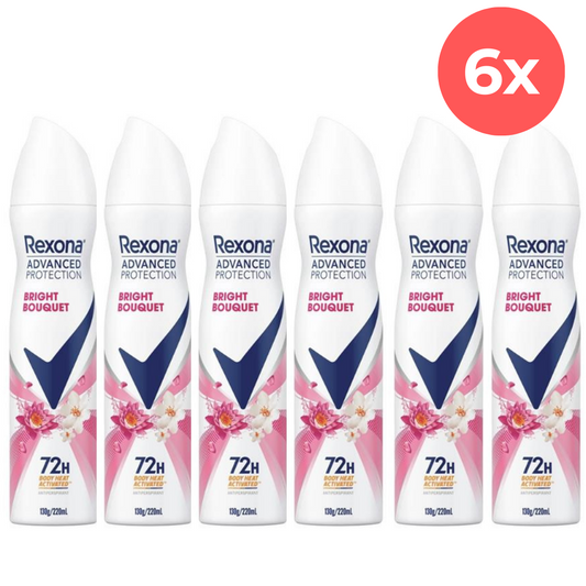 6x Rexona Deodorant Women Spray Aerosol 72H Antiperspirant Bright Bouquet