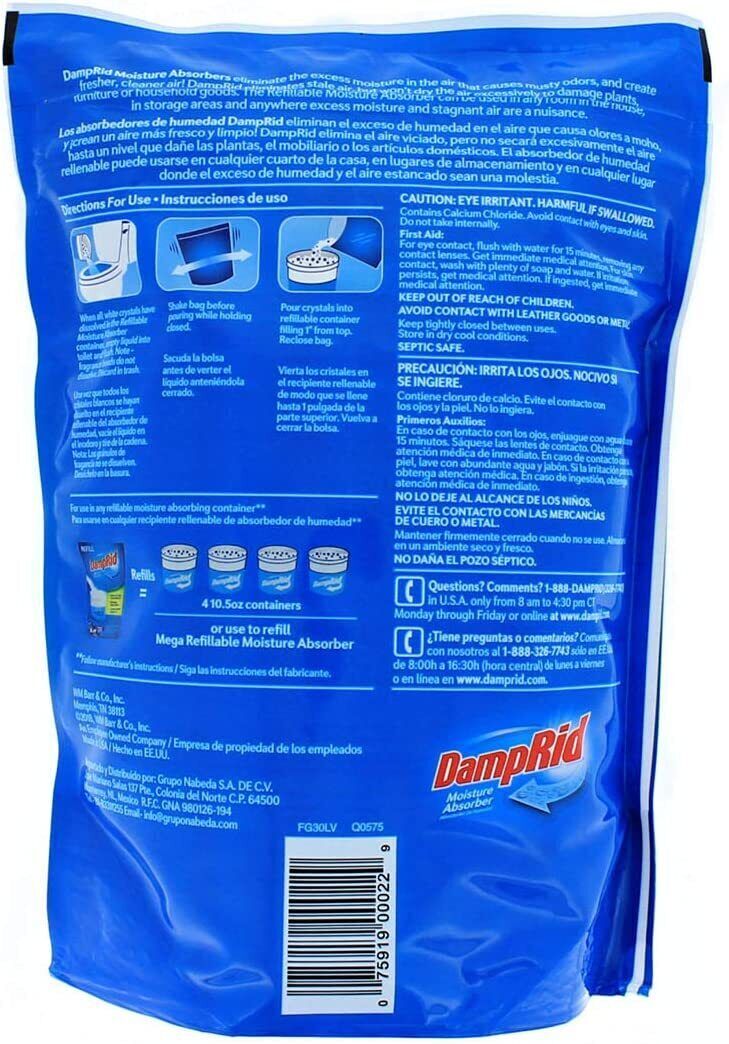 Damprid Moisture Absorber Refill Bag Anti-Mould Fragrance Free Damp Rid 1.19kg