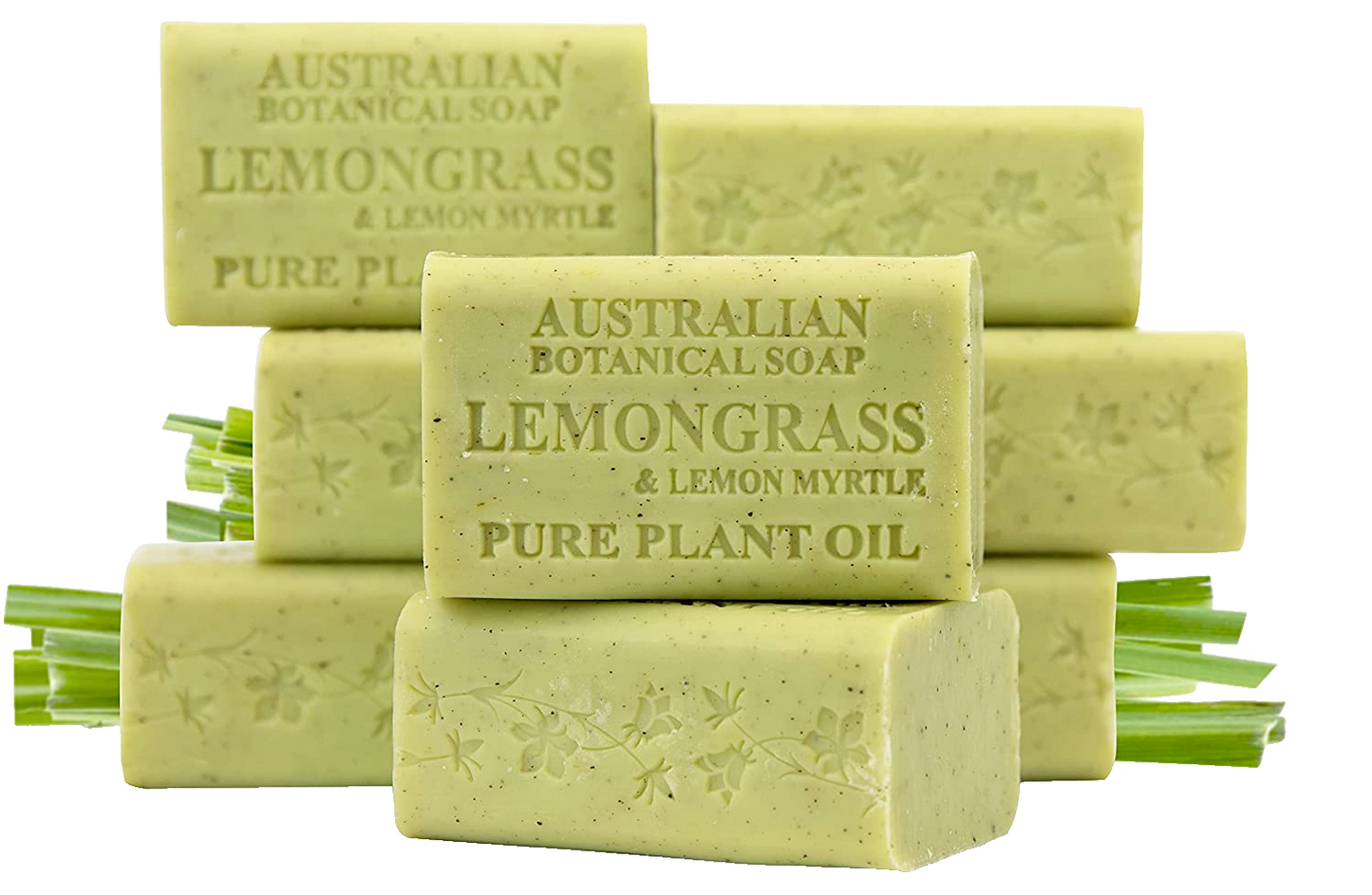 8x Australian Botanical Soap Lemongrass & Lemon Myrtle Body Gentle Wash Bar 200g