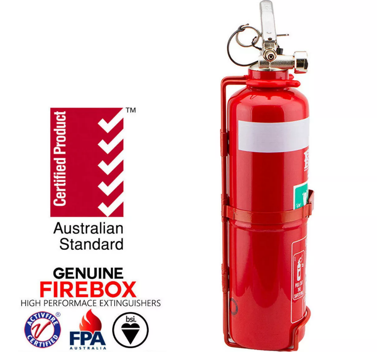 Firebox 1kg Fire Extinguisher ABE Professional Dry Chemical Powder w/ Bracket