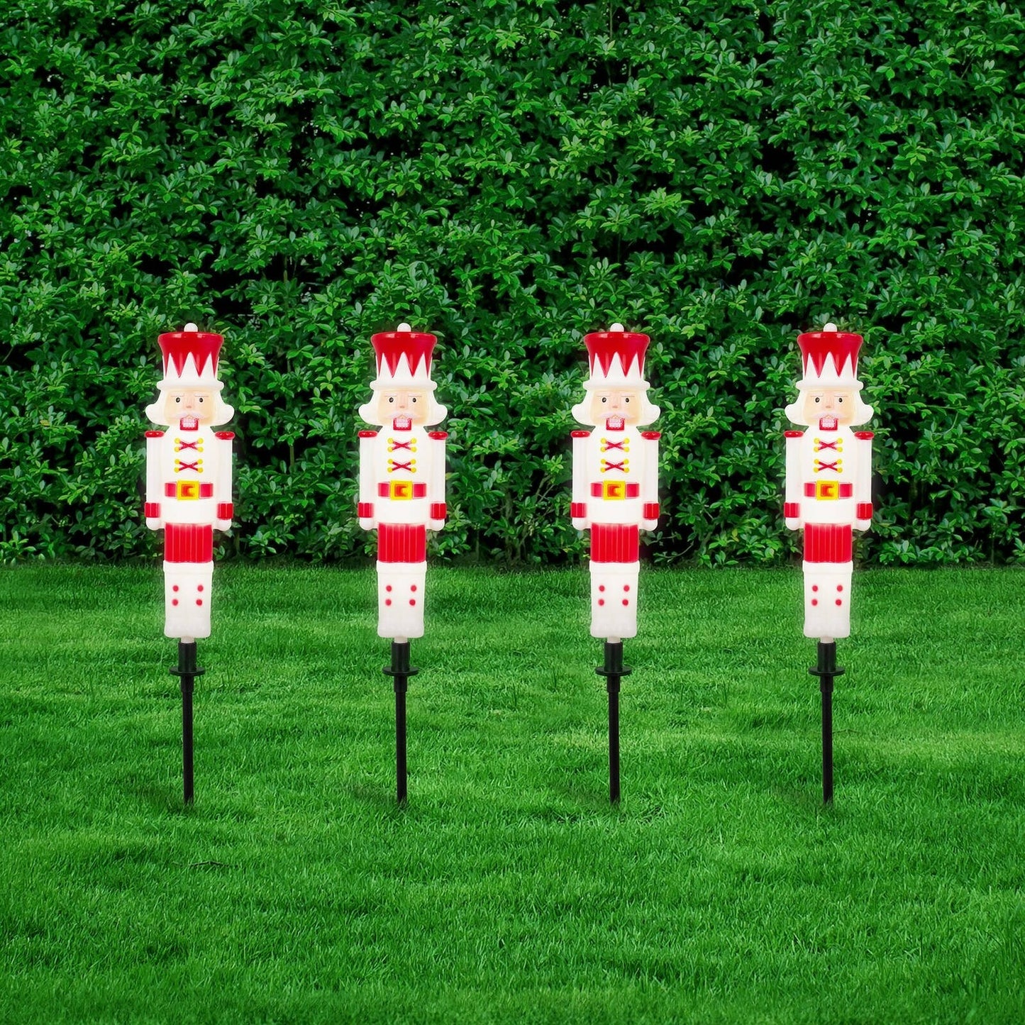 Lytworx Christmas Decoration Solar Nutcracker Stake LED Lights Garden Yard 4Pack