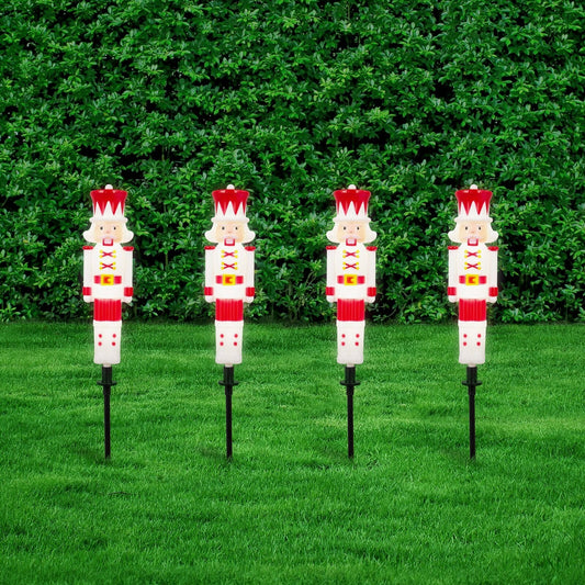 Lytworx Christmas Decoration Solar Nutcracker Stake LED Lights Garden Yard 4Pack