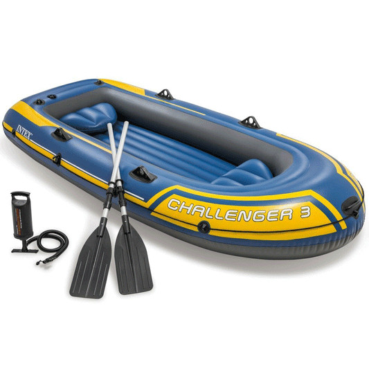 Intex Challenger 3 Person Inflatable Boat Set W/Oars Pump Sports River Lake Raft