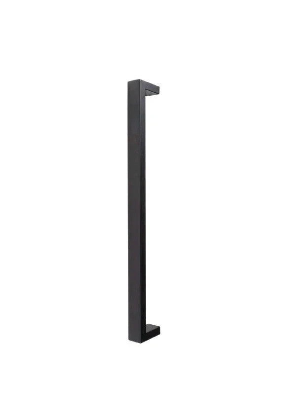 Lane Square Pull  Handle Entrance Front Door Set Fixings Matte Black 620mm