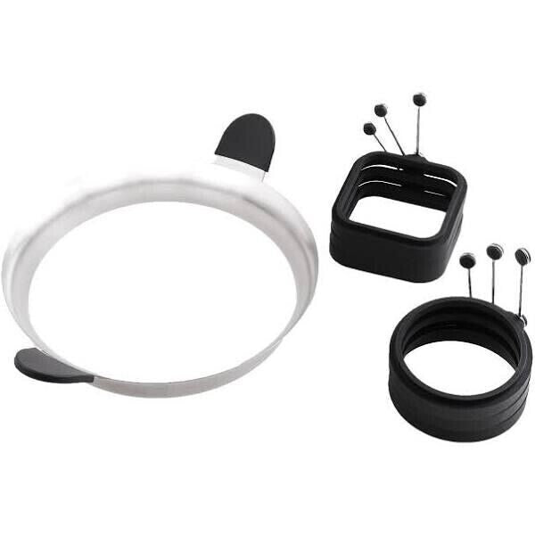 Jumbuck Omelet Egg Ring Set Silicone Handle Fried Pancakes Baking Kitchen Tools