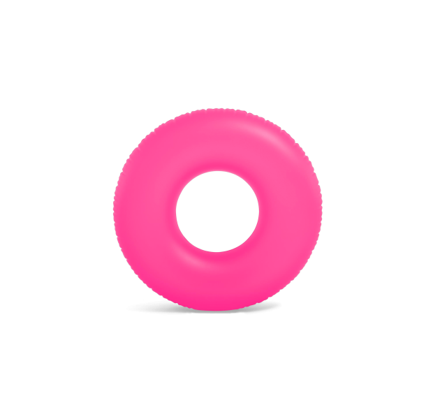 Intex Inflatable Swim Ring Tube Neon Frost Round Kids Assorted Colour 91cm