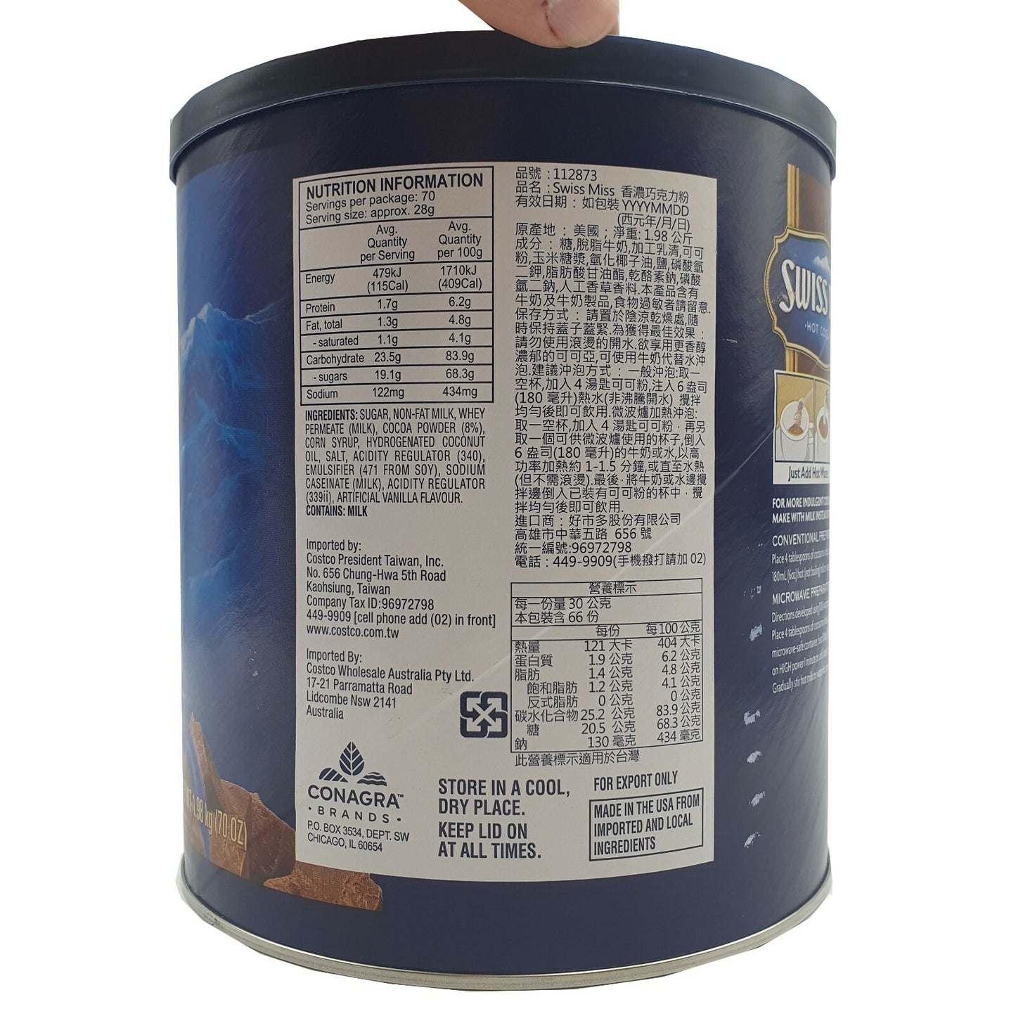 Swiss Miss Hot Cocoa Mix Rich Chocolate Flavour USA Made Rich & Creamy 1.98kg