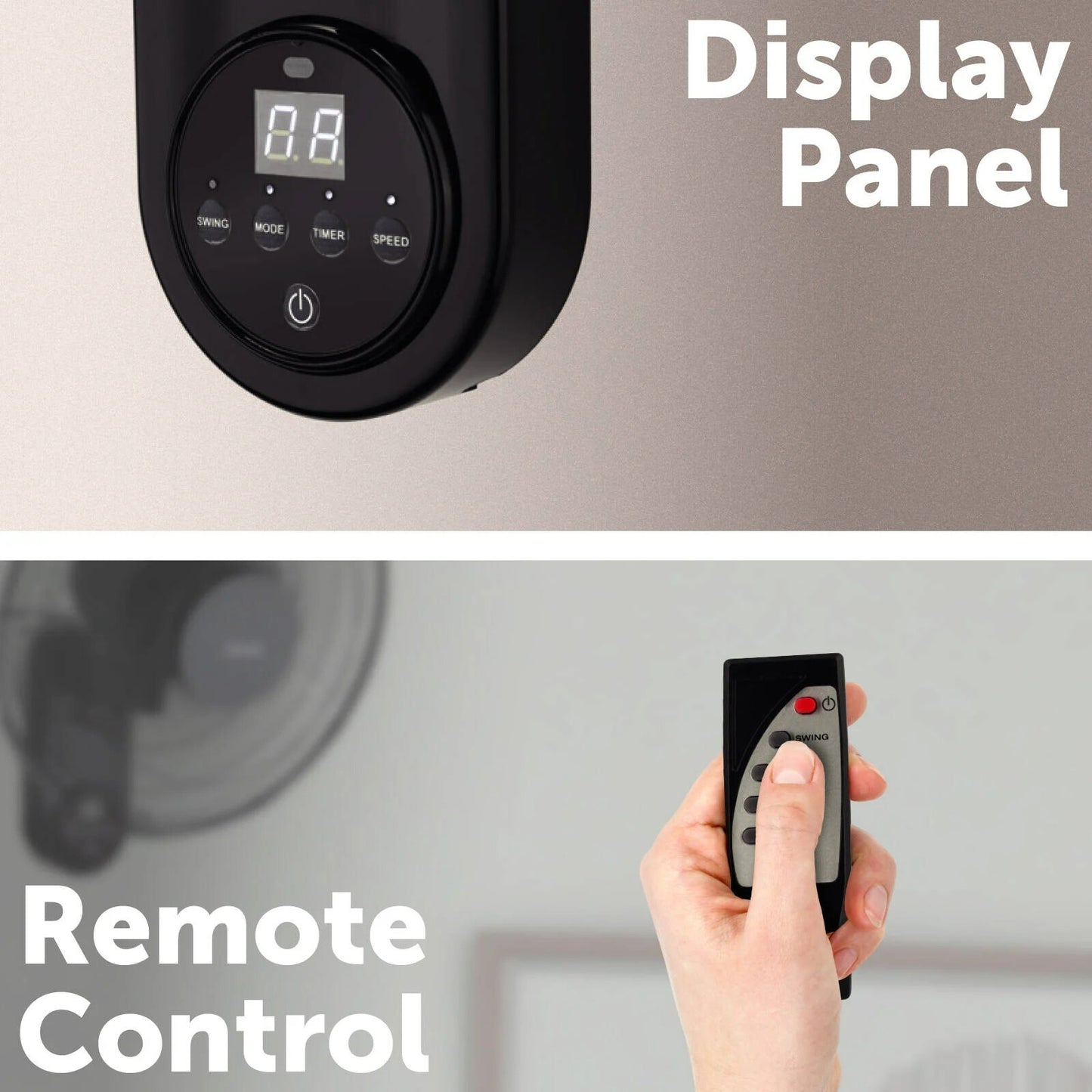 Arlec 40cm Wall Fan With Remote Control Oscillating Wall Mount Fan 3 Modes Black