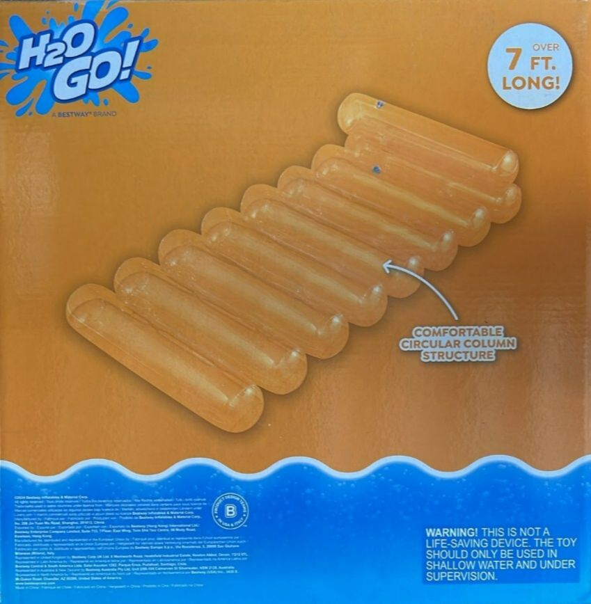 Bestway H2OGO Inflatable Float Bed Seat Lounge Clear Beach Swimming Pool 7ft