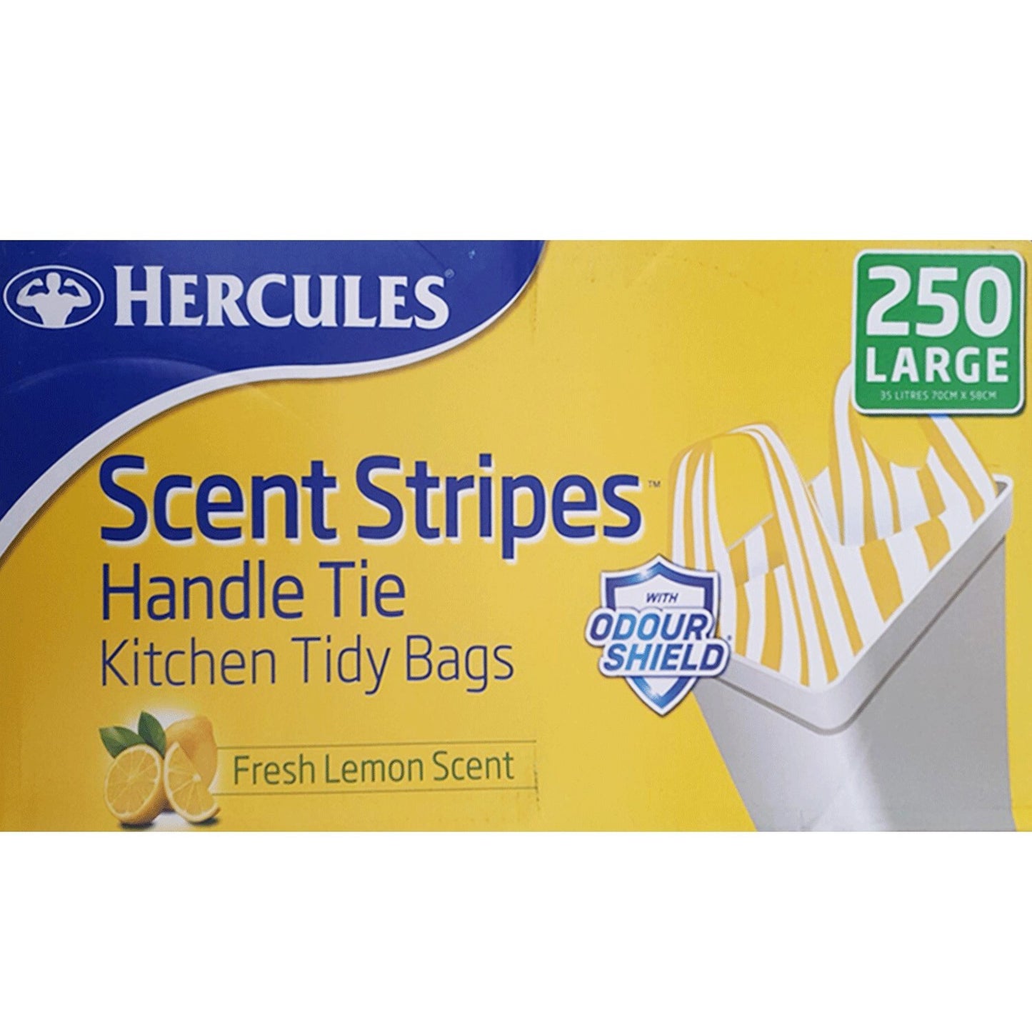 250 Hercules Kitchen Tidy Bags Scent Disposable Large Handle Tie Garbage Bag 35L