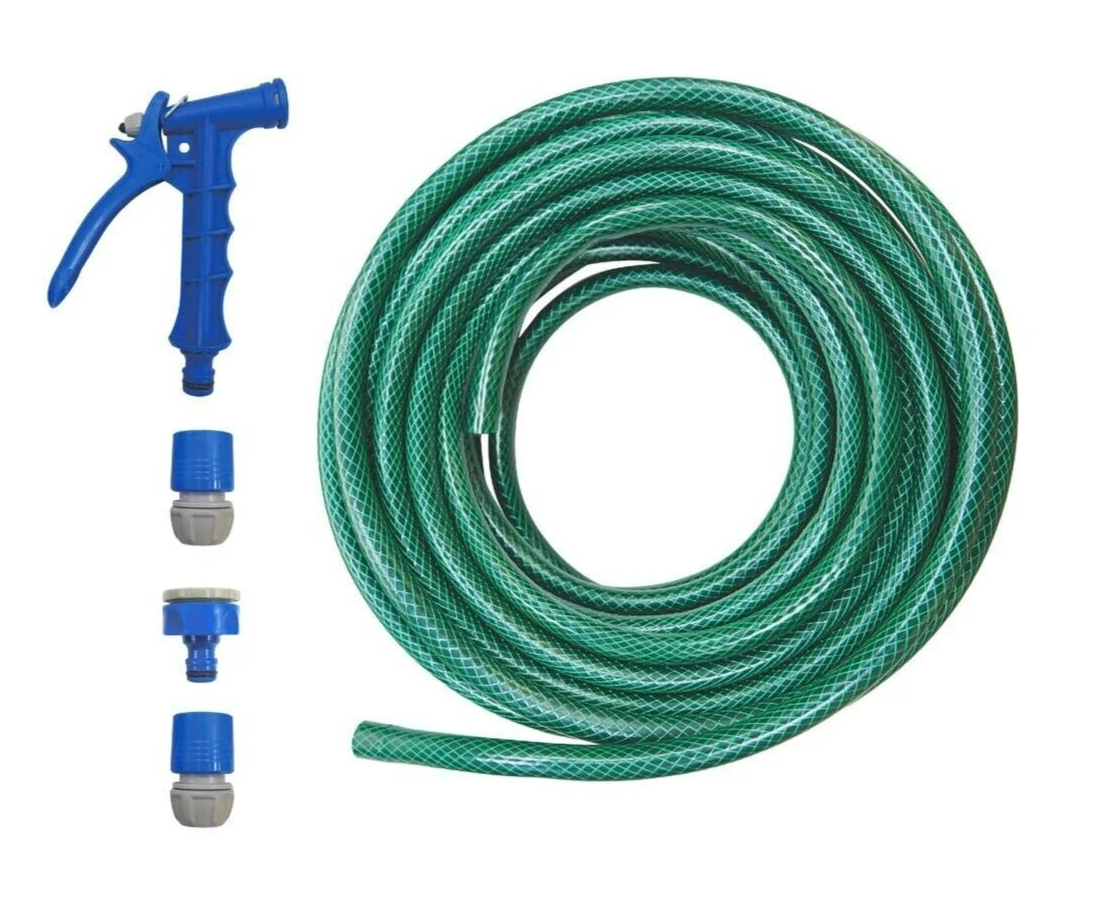 Aqua Systems 12mm x 15m Garden Hose Spray Nozzle Yard Gardening Cleaning Water
