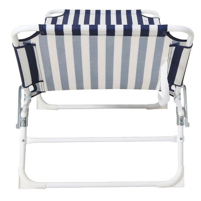 Marquee Folding Sun Lounge Outdoor Camping Beach Recliner Chair Blue & White