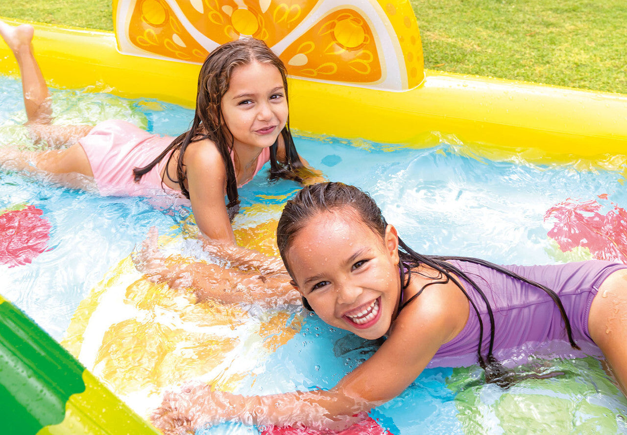 Intex Kids Inflatable Swimming Pool Play Centre Fruit N Fun Water Fun and Slide