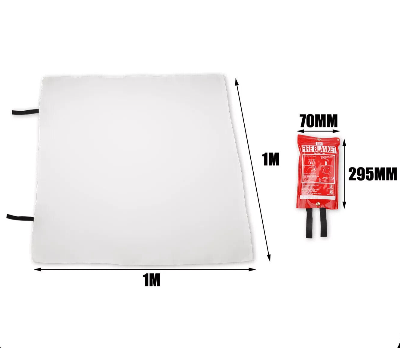 Firebox Fire Blanket 1m x 1m For Home Kitchen Office Caravan Emergency Fires