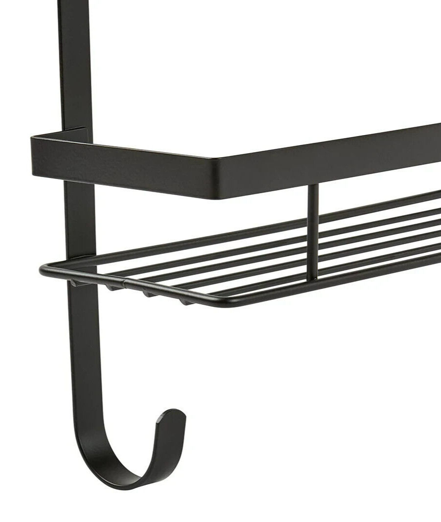 2 Tier Over Door Shower Caddy Bathroom Storage Rack Holder Organizer Shelf Bath
