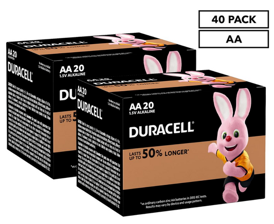 Duracell Coppertop AA Battery Alkaline Batteries Long Lasting Geniune 40 Pack