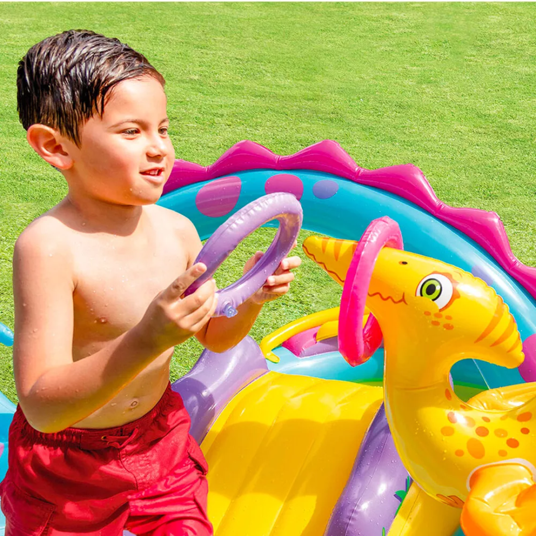 Intex Inflatable Water Slide Dinoland Play Center Sprayer Kids Swimming Dinosaur