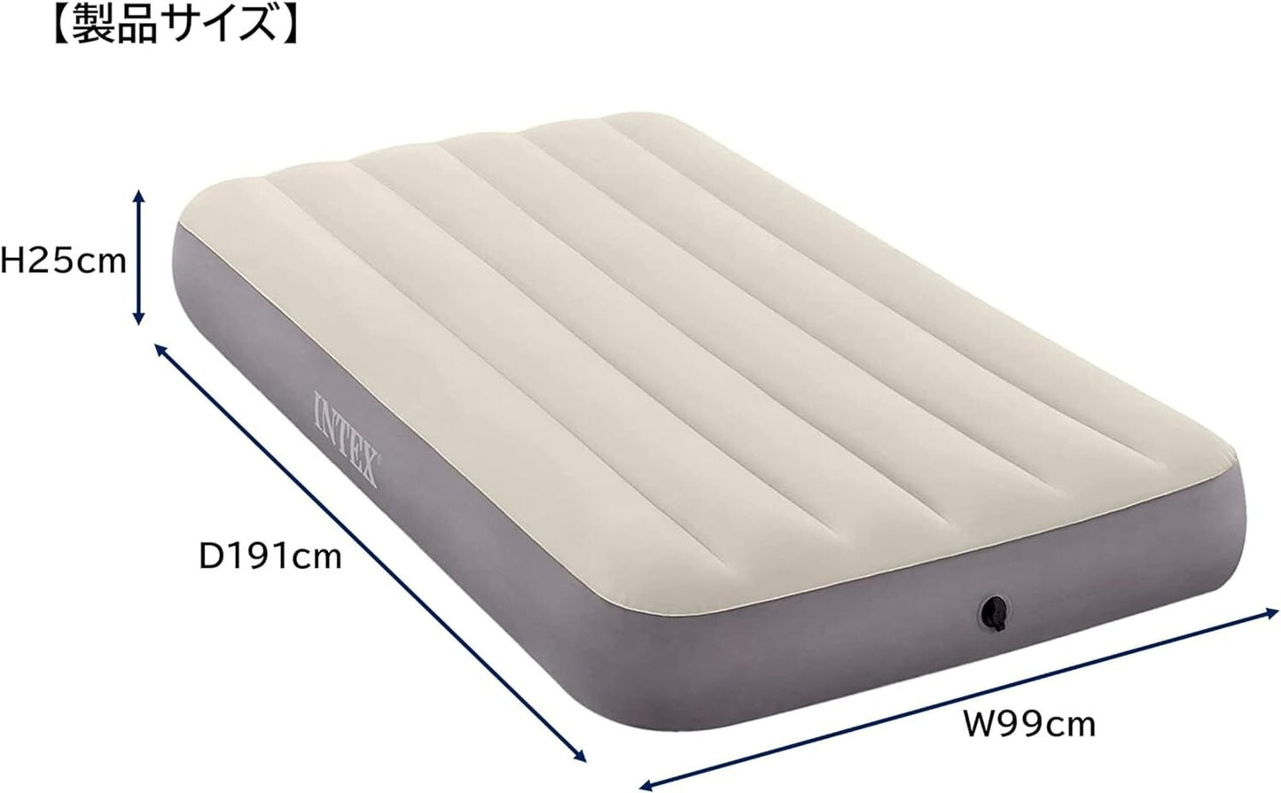 Intex Inflatable Mattress Twin Dura-Beam Single High Airbed Travel Car Camping