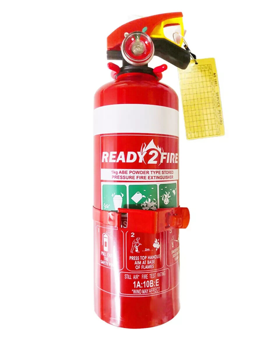 Ready2Fire Fire Extinguisher 1kg with Bracket ABE Dry Powder Car Home Caravan
