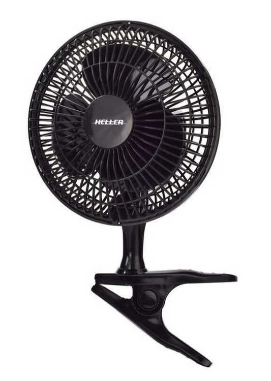 Heller 15cm Clip Fan Desk Personal Tilt Portable Air Cooling Cooler Black