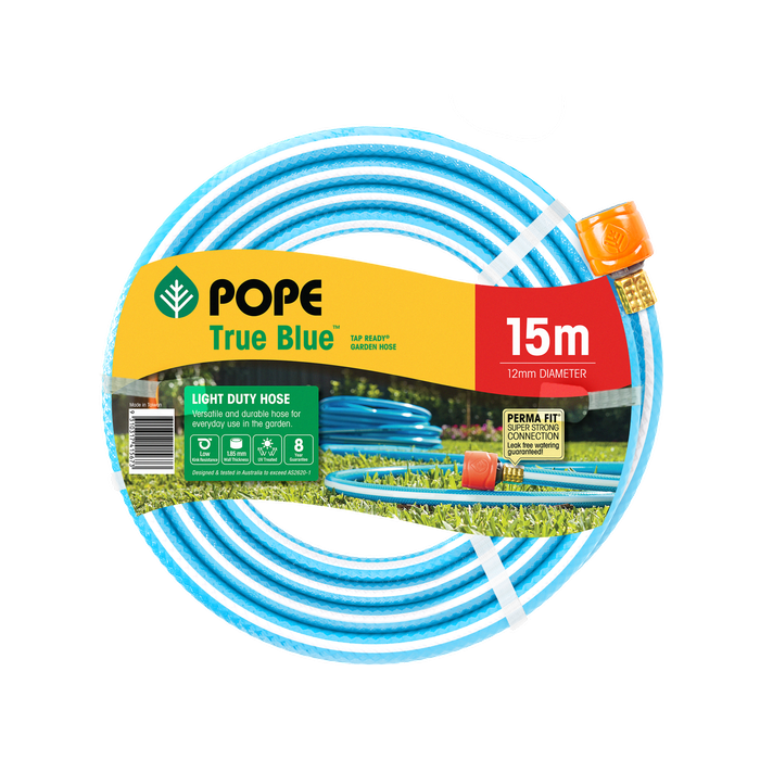 Pope TR True Blue Garden Hose Flexible Light Duty Reinforced Braiding 12mm x 15m
