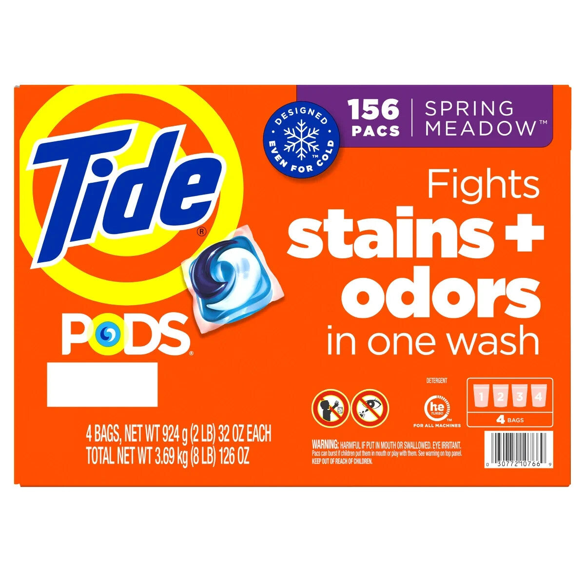 Tide Laundry Detergent Pods Capsules Washing Machine Spring Meadow 156 Count