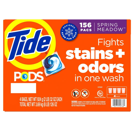 Tide Laundry Detergent Pods Capsules Washing Machine Spring Meadow 156 Count