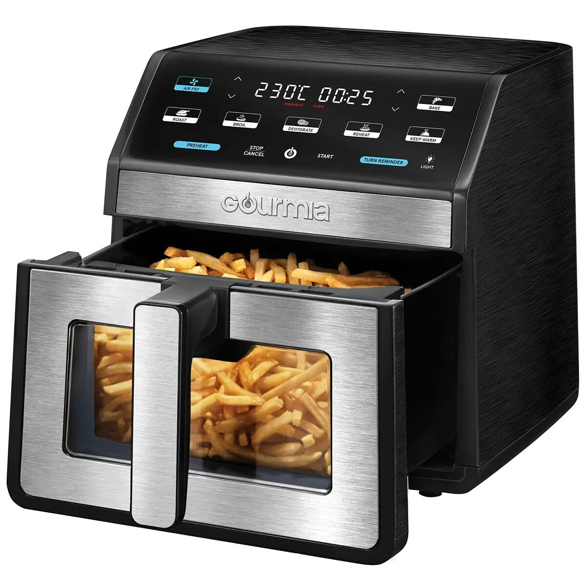 Gourmia 7.6L Multifunctional Air Fryer with FryForce 360° Non Stick Tray GAF858