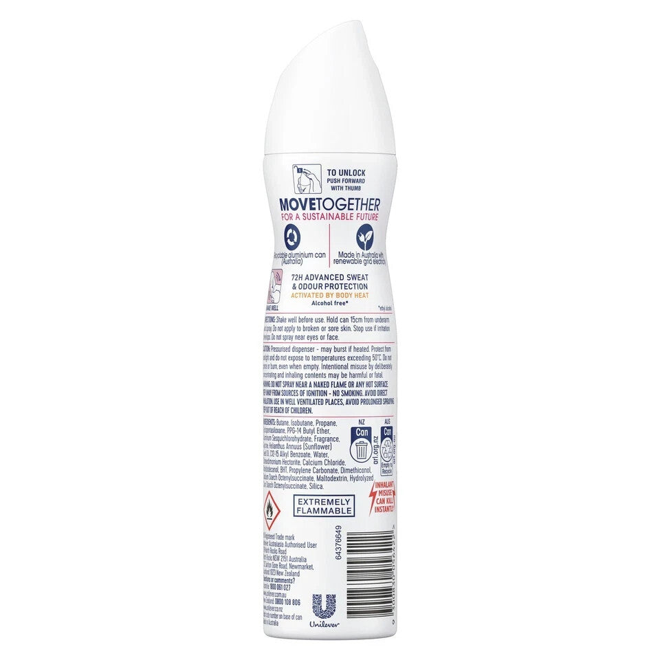 2x Rexona Women 72H Advanced Antiperspirant Deodorant Aerosol Bright Bouquet