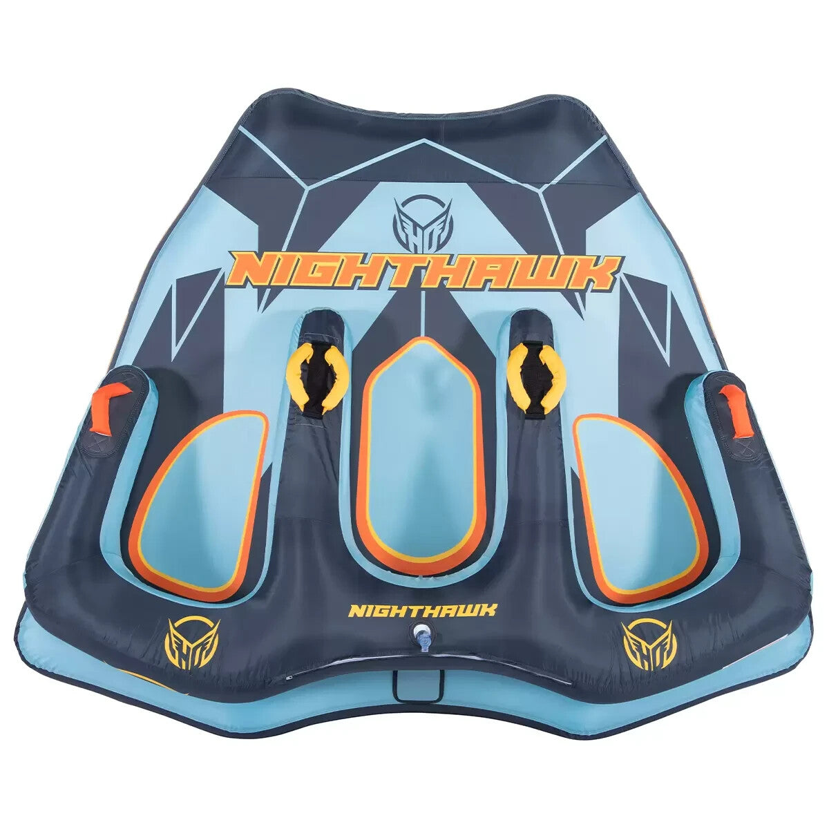 HO Sports Nighthawk 3 Person Towable Tube for Boating with Electric Pump Rope