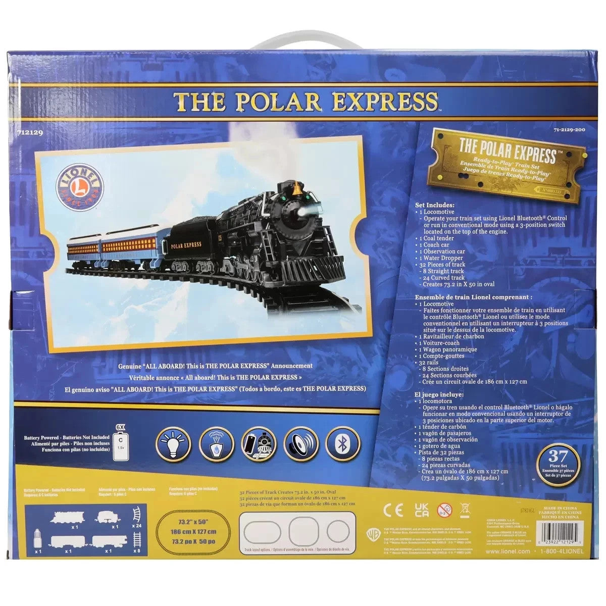 Lionel The Polar Express Train Set 37 Piece Battery with Bluetooth Ready-to-Play