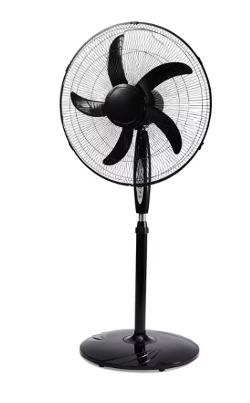 50cm Black Pedestal Fan with Remote Control Tilt Adjustable Oscillating 5 Blades
