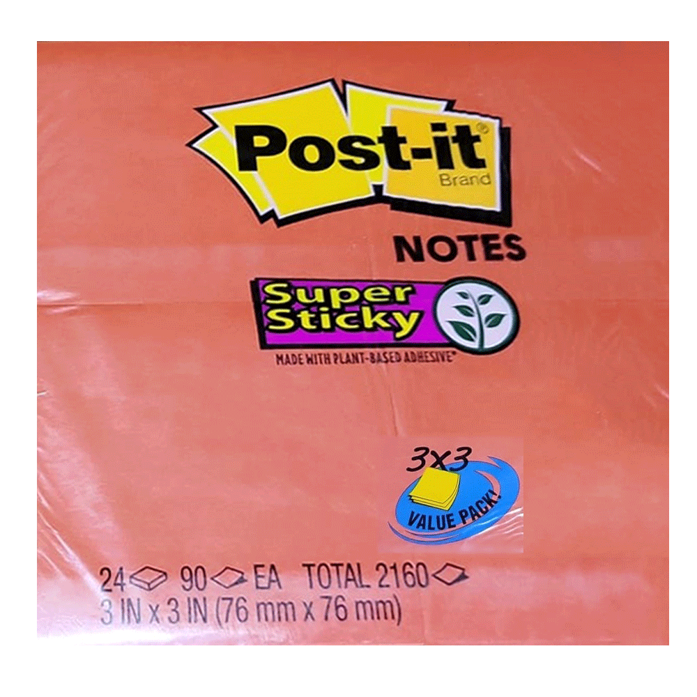 3M Post-It Notes Office Sticky Memo 2160 x 3M Canary Yellow Purple Green