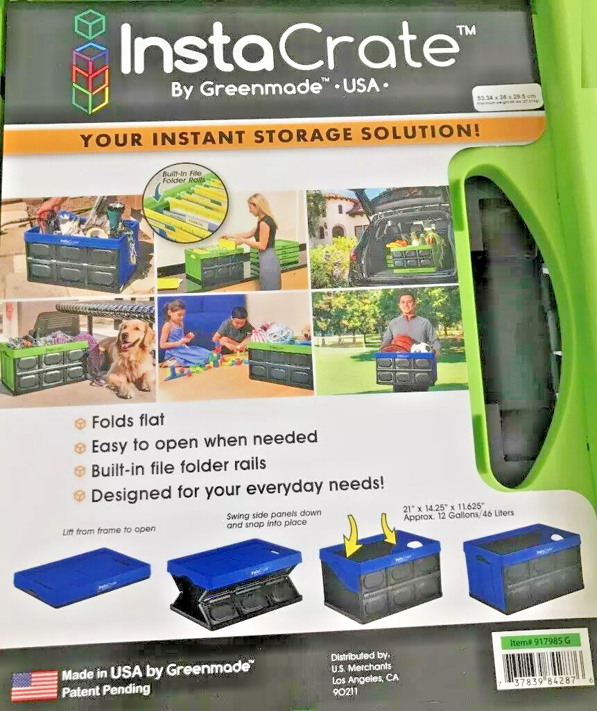 Instacrate Collapsible Crate Storage Foldable Container Solution 46L Yellow