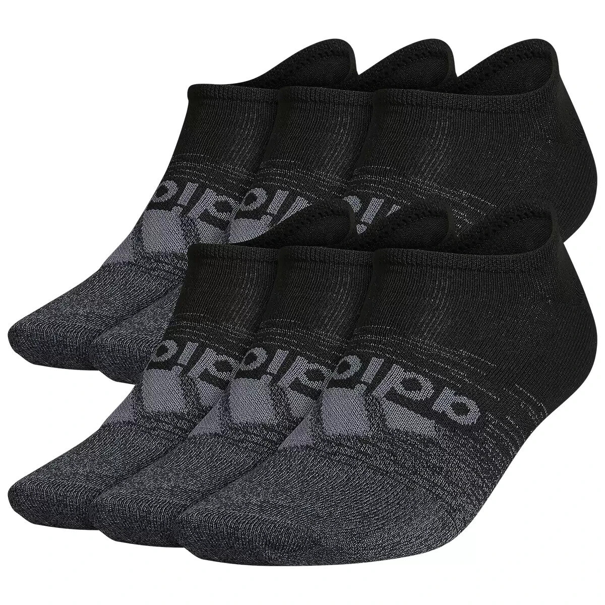 Adidas Men's No Show Socks Superlite Compression Size 6 - 12 Black 6 Pairs