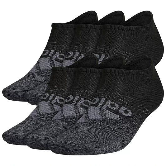 Adidas Men's No Show Socks Superlite Compression Size 6 - 12 Black 6 Pairs