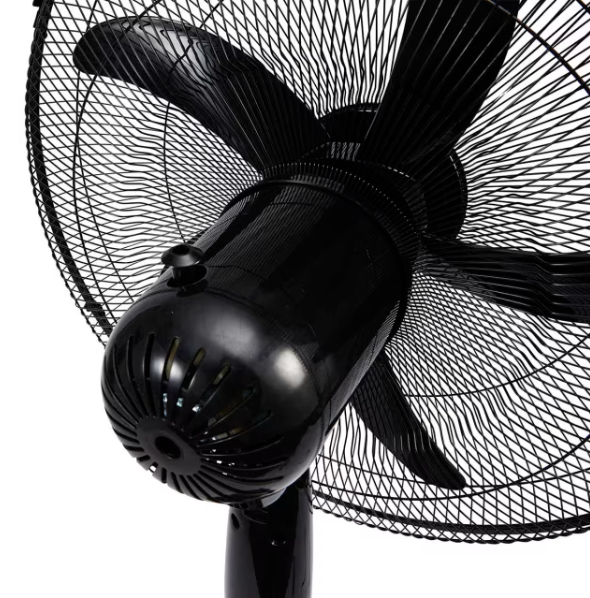 50cm Black Pedestal Fan with Remote Control Tilt Adjustable Oscillating 5 Blades