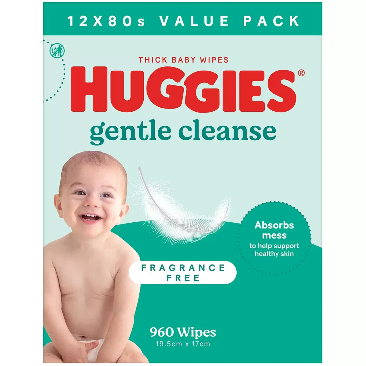 Huggies Fragrance Free Baby Wipes Dermatologically Tested 24 x 80 Wipe 2 Pack