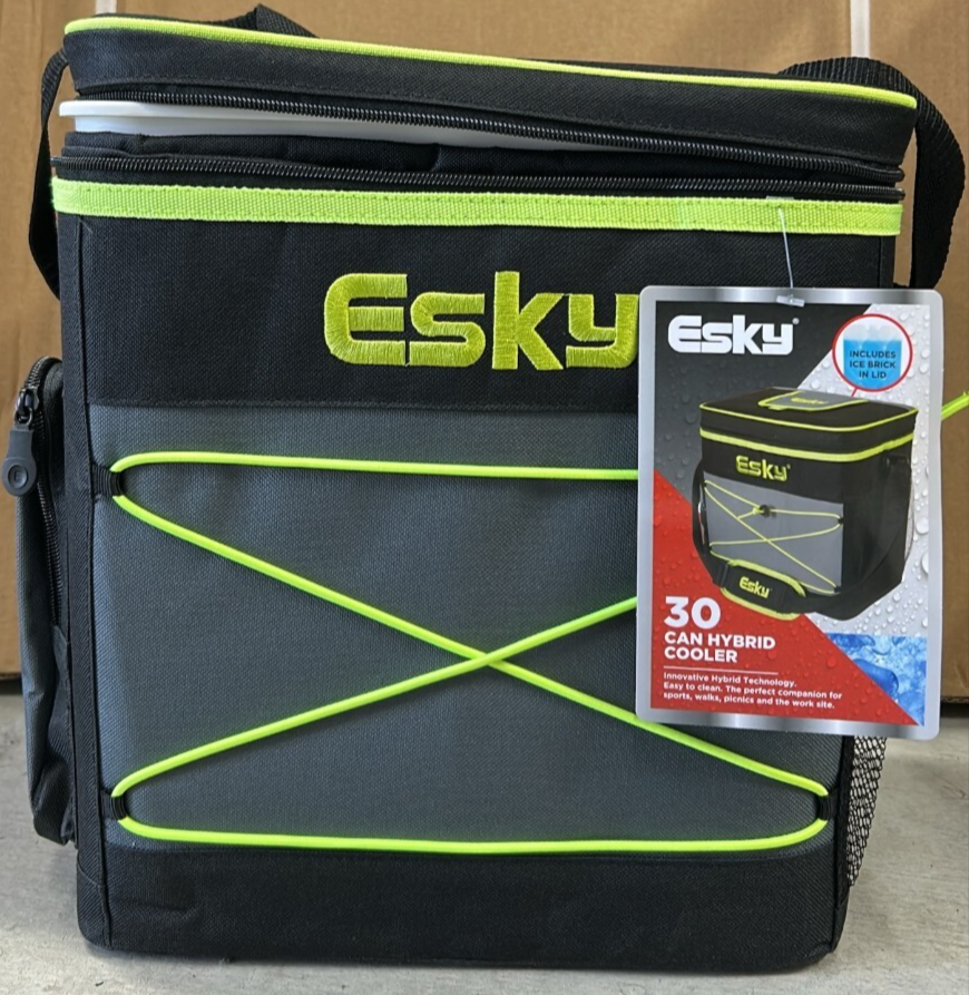 Esky Cooler Bag 30 Can Hybrid Hard Inner Insulated Lining Ice Brick Lunch Drink