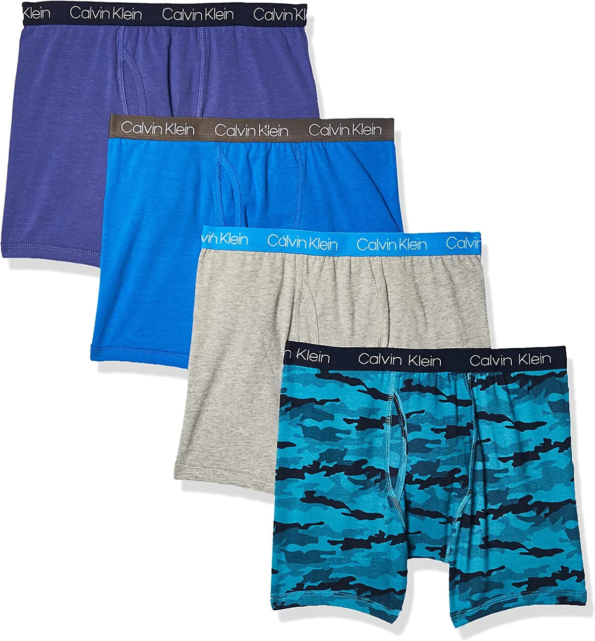 4x Calvin Klein Underwear Boys Boxer Brief Comfort Soft Cotton Stretch 6/7 Small