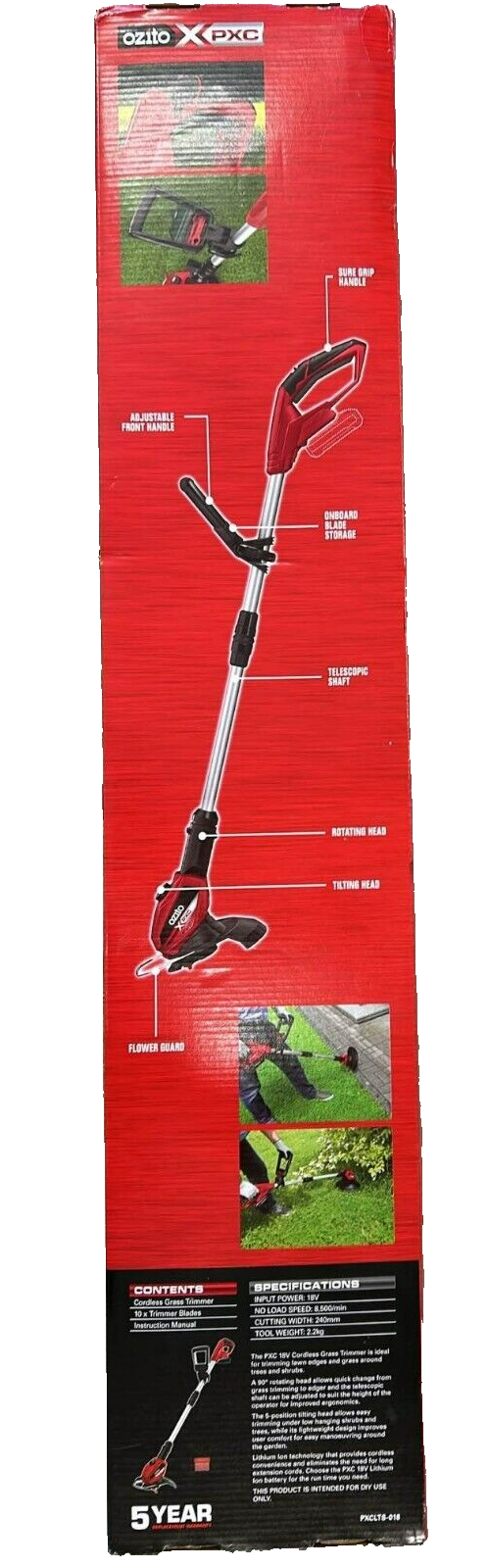 Ozito PXC 18V Grass Trimmer Cutter Cordless Garden Whipper Snipper - SKIN ONLY