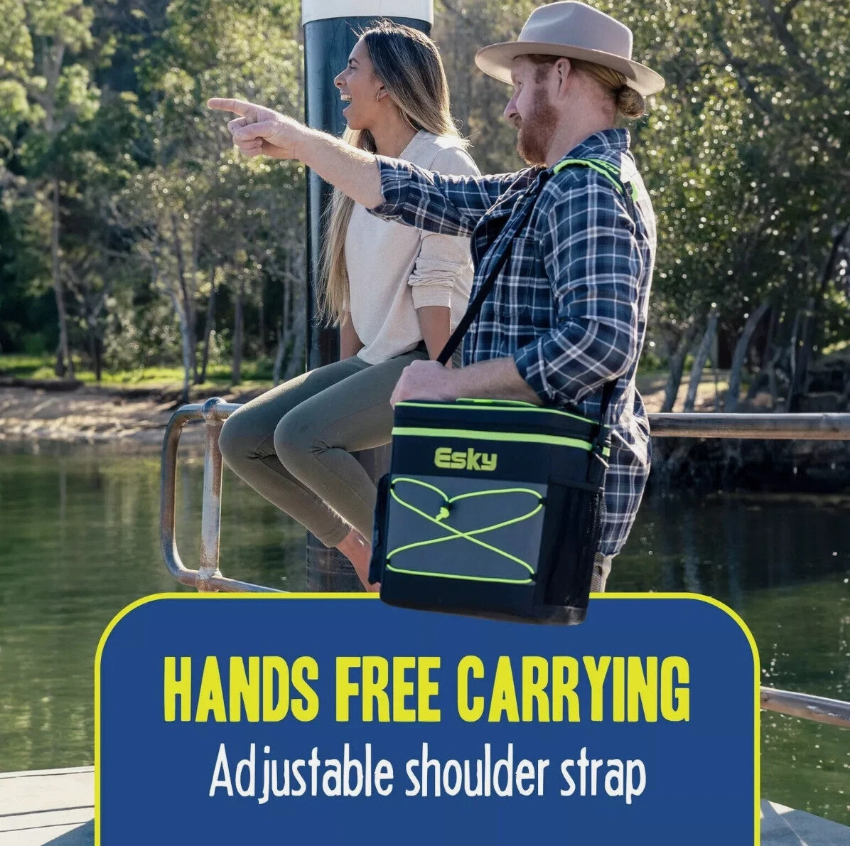 Esky Cooler Bag 30 Can Hybrid Hard Inner Insulated Lining Ice Brick Lunch Drink