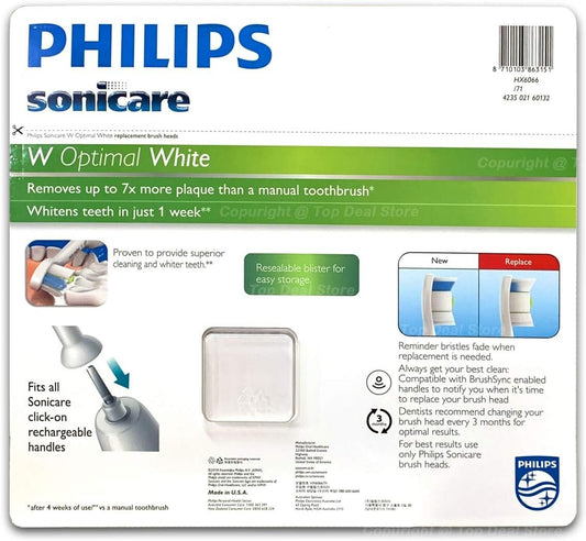 Philips Sonicare Replacement Electric Toothbrush W Optimal Heads Genuine 6 Pack