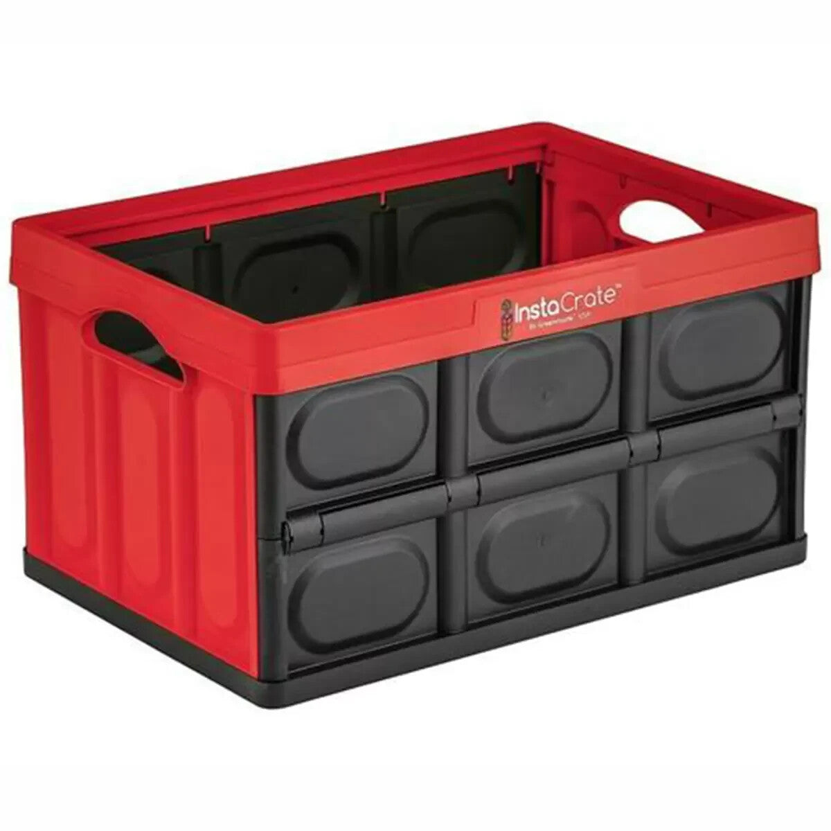 Instacrate Collapsible Crate Storage Foldable Container Organiser 46L Red