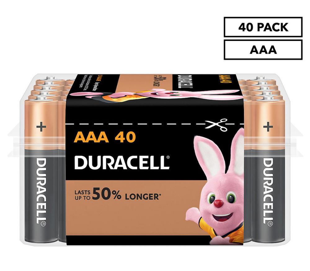 Duracell Coppertop AAA Battery Alkaline Bulk Batteries Duralock Copper Top 40pk