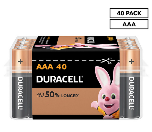 Duracell Coppertop AAA Battery Alkaline Bulk Batteries Duralock Copper Top 40pk