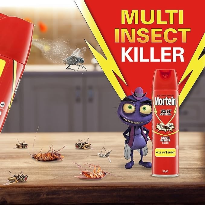 3x Mortein Fast Knock Down Fly Mosquito Multi Insect Killer Pest Spray 300g