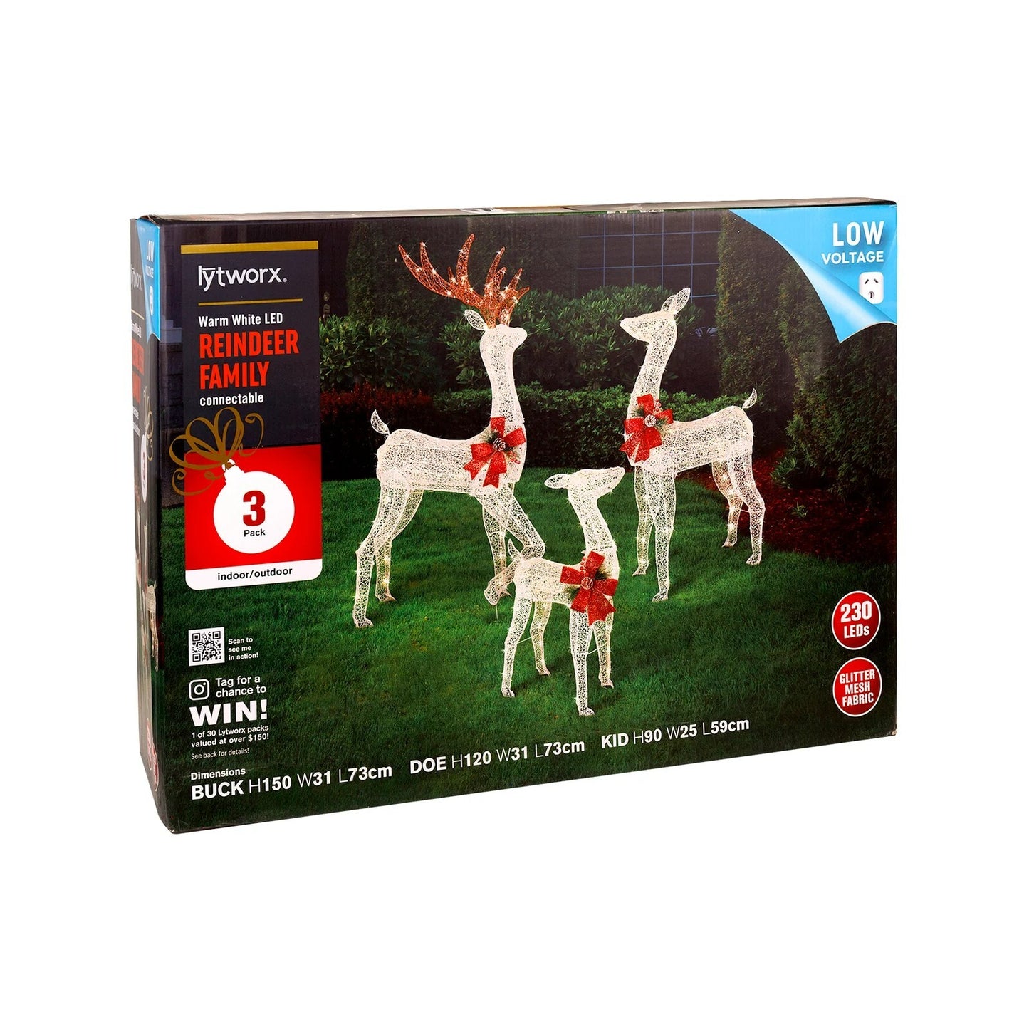 Lytworx Connectable Reindeer Family Warm White 230 Led's Light Christmas Decor