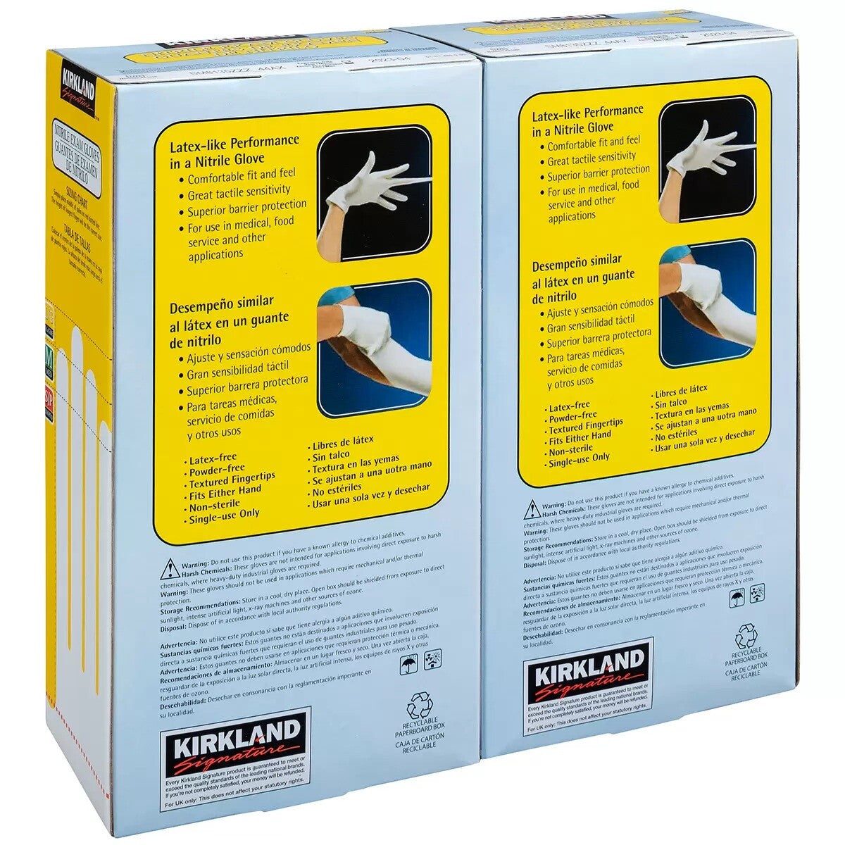 Kirkland Signature Nitrile Exam Gloves Large 2 x 200 Pack 400 Gloves Smart Pull